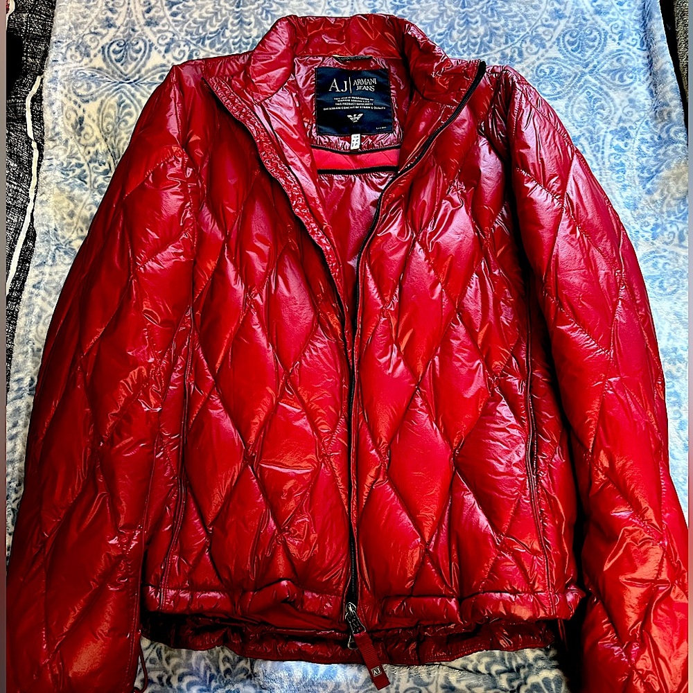 Armani Jeans Red Quilted Jacket